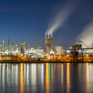 BASF Ludwigshafen At night on the Rhine