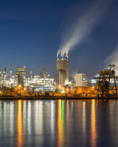 BASF Ludwigshafen At night on the Rhine