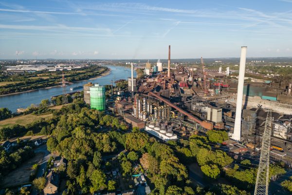 Metallurgical Plant in Duisburg. In addition to a steel mill, a coking plant, two blast furnaces, a power plant and a sinter plant are in operation at this site.